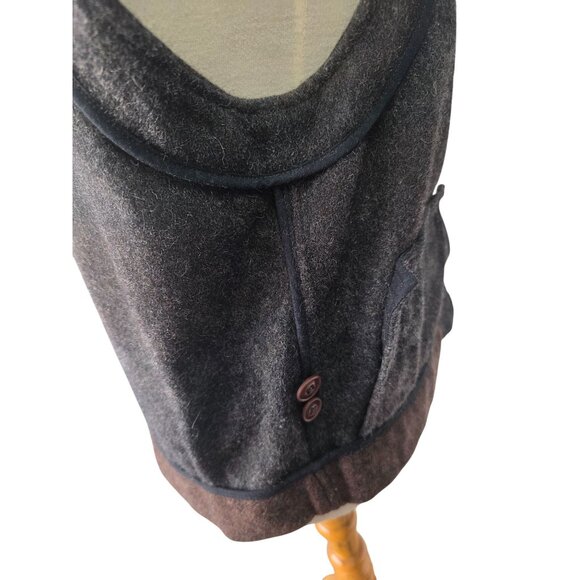 Vintage Banana Republic Wool Blend Vest Men Sz S Brown Gray Stripe Hong Kong - Picture 12 of 13